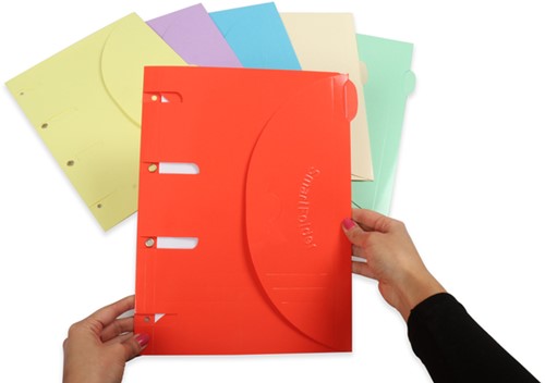 Perforierte Aufbewahrungsmappen von Smartfolder, laminiert, A4, sortiert, 6 Stück