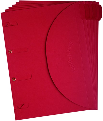 Smartfolder perforierte Aufbewahrungsmappen A4 Rot 6 Stück