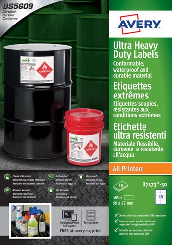 Avery Polyesteretiketten für Labeldrucker