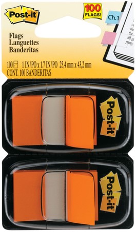 Registerblätter 3M Post-it 680 25,4x43,2mm Duopack Orange 100 Blatt