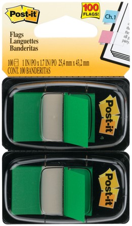 Registerblätter 3M Post-it 680 25,4x43,2mm Duopack grün 100 Blatt