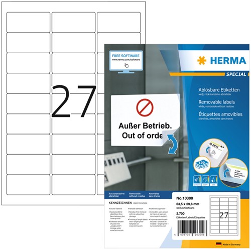 Herma abnehmbare Etiketten für alle Drucker