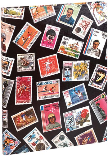 Briefmarkenalbum Exacompta 22,5x30,5cm 16 schwarze Seiten
