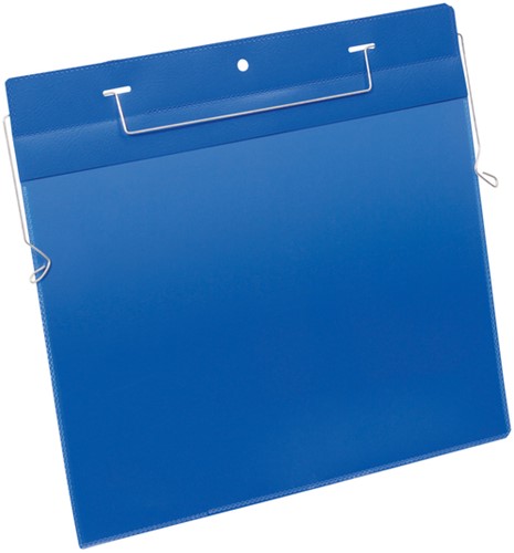 Dokumentenhülle Durable A4 mit Befestigungswinkel, horizontal blau, 50 Stück